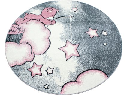 Dětský kusový koberec Kids 580 pink kruh