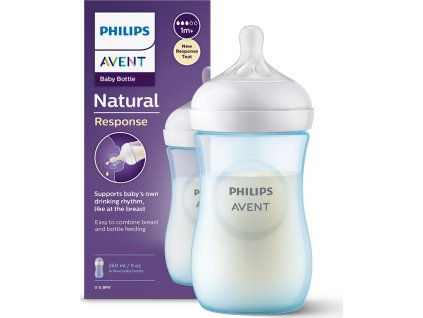 Philips Avent Dětská láhev Natural Response 260 ml, 1m+, modrá