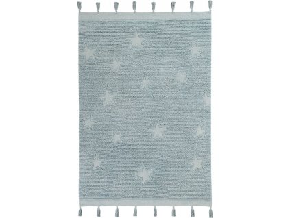 Přírodní koberec, ručně tkaný Hippy Stars Aqua Blue