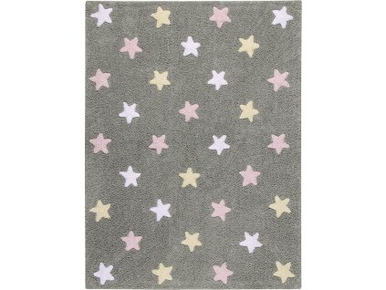 Pro zvířata: Pratelný koberec Tricolor Stars Grey-Pink