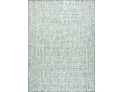 Kusový koberec Sion Sisal Aztec 22184 green/blue/ecru – na ven i na doma