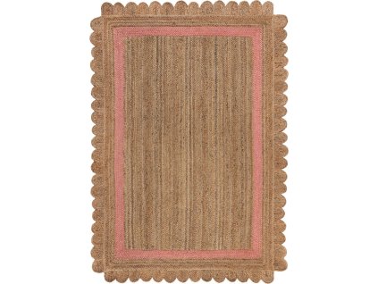 Kusový koberec Grace Jute Natural/Pink