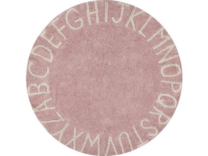 Přírodní koberec, ručně tkaný Round ABC Vintage Nude-Natural