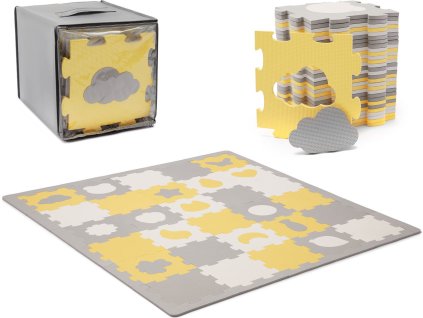 Kinderkraft Pěnové podložka puzzle Luno 30ks Shapes Yellow