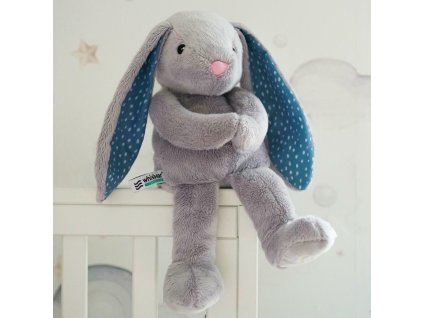Whisbear Plyšový šumící králíček se senzorem pláče, šedý