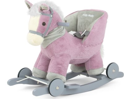 Houpací koník s melodií a kolečky Milly Mally Polly fialový