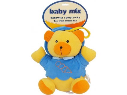 Dětská plyšová hračka s hracím strojkem Baby Mix medvídek modrý