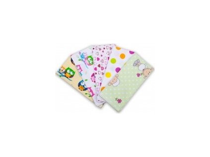 Flanelové pleny s potiskem ATK 70x80 cm (5 ks)