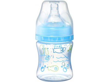 BabyOno BabyOno Antikoliková fľaša so širokým hrdlom, 120 ml - modrá