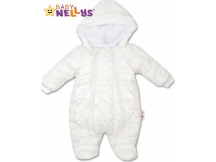 Kombinézka s kapuci Lux Baby Nellys ®prošívaná - bílá 56 (1-2m)