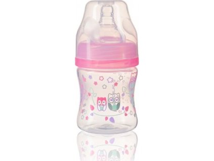 BabyOno BabyOno Antikoliková lahev se širokým hrdlem, 120ml - růžová