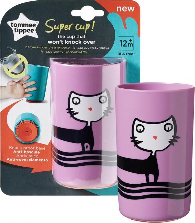 Tommee Tippee Tommee Tippee Stabilní hrnek Super Cup 300 ml 12m+ Kočička , fialový