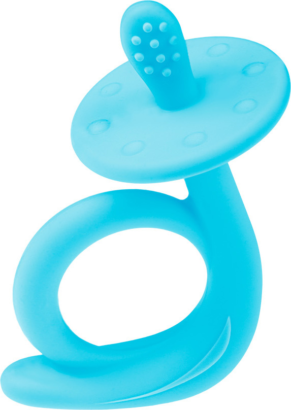 Dětské silikonové kousátko Akuku Šneček modré