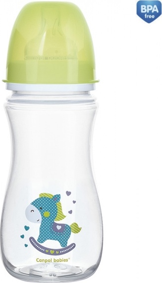 Canpol Babies Canpol Babies Antikolik. lahvička se širokým hrdlem, Exotic Animals, 240 ml - zelená
