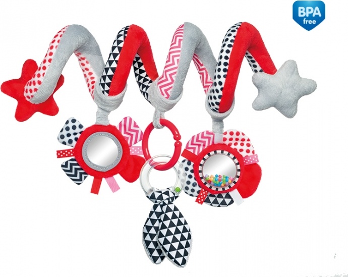 Canpol Babies Plyšová špirála Zig Zag - červená