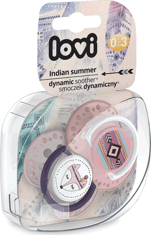 LOVI 22/856 Dynamický silikonový dudlík 3-6m 2 ks Indian Summer Girl