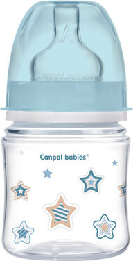 CANPOL 35/216 Antikoliková širokohrdlá láhev Easystart Newborn Baby 120ml modré hvězdy