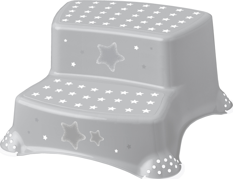 Keeeper Protiskluzový stupínek stolička dvoustupňová stars šedá
