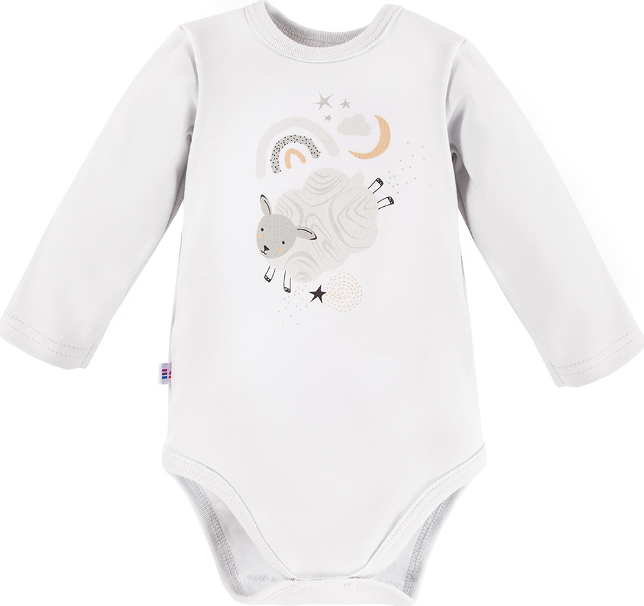 EEVI Kojenecké body s dlouhým rukávem Mellow bílá 74 (6-9m)