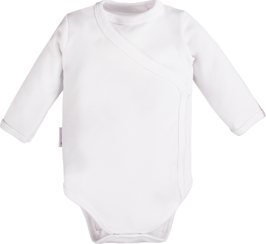 EEVI Kojenecké body s dlouhým rukávem White Basic bílá 50 (0-1m)