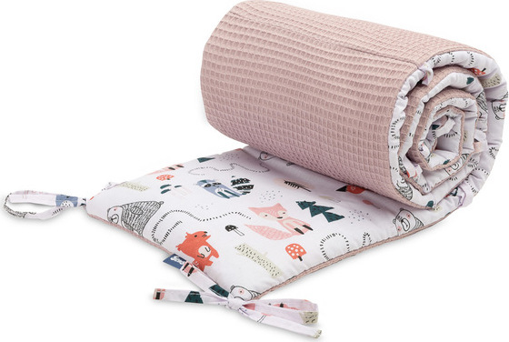 Vafľový mantinel do postieľky Sensillo Foxes ružový