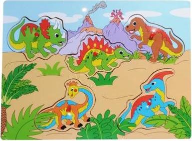 SMILY PLAY Dřevěné puzzle Dinosauři