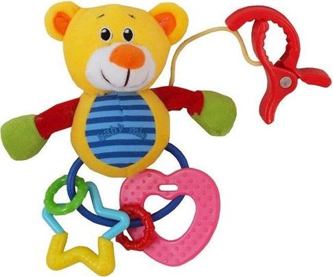 Plyšová hračka s chrastítkem Baby Mix medvěd