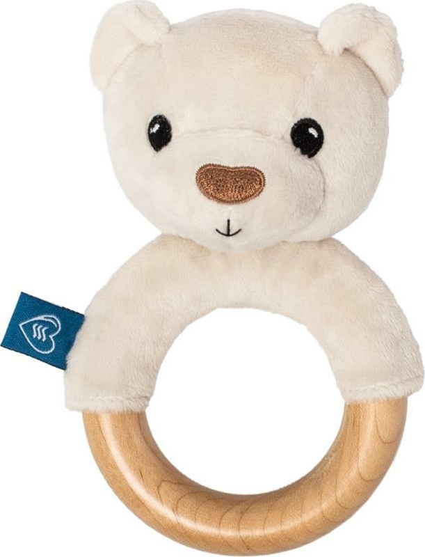 WHISBEAR Eco dřevěné kousátko Medvídek krémový