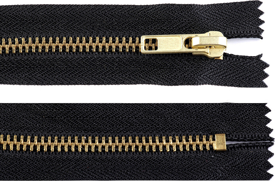 Kovový zip šíře 6 mm délka 12 cm Varianta: 332 černá, Balení: 1 ks
