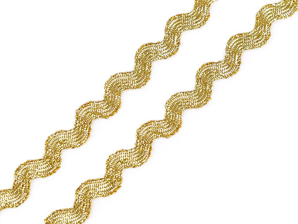 Prýmek / hadovka s lurexem šíře 5 mm Varianta: 2 zlatá, Balení: 13.5 m