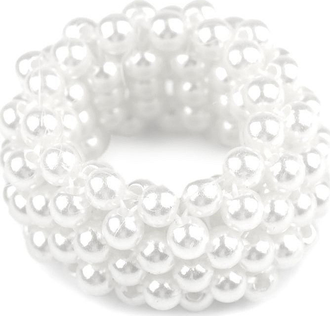 Perlová gumička / ozdoba do vlasů Varianta: 1 bílá perlová, Balení: 1 ks
