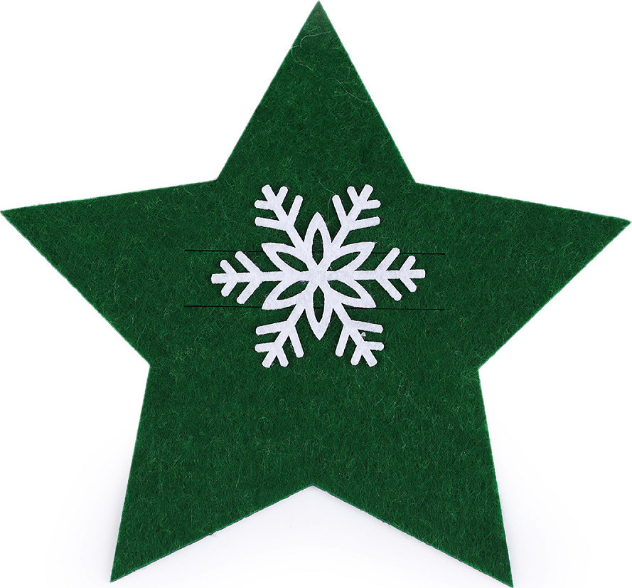 Vánoční prostírání na příbor hvězda Varianta: zelená tmavá, Balení: 4 ks