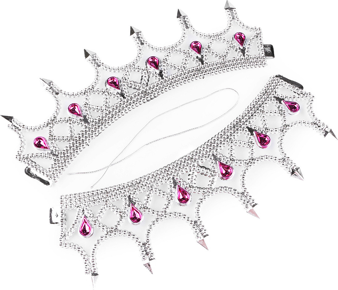 Královská koruna karnevalová královna Varianta: 1 stříbrná, Balení: 1 ks