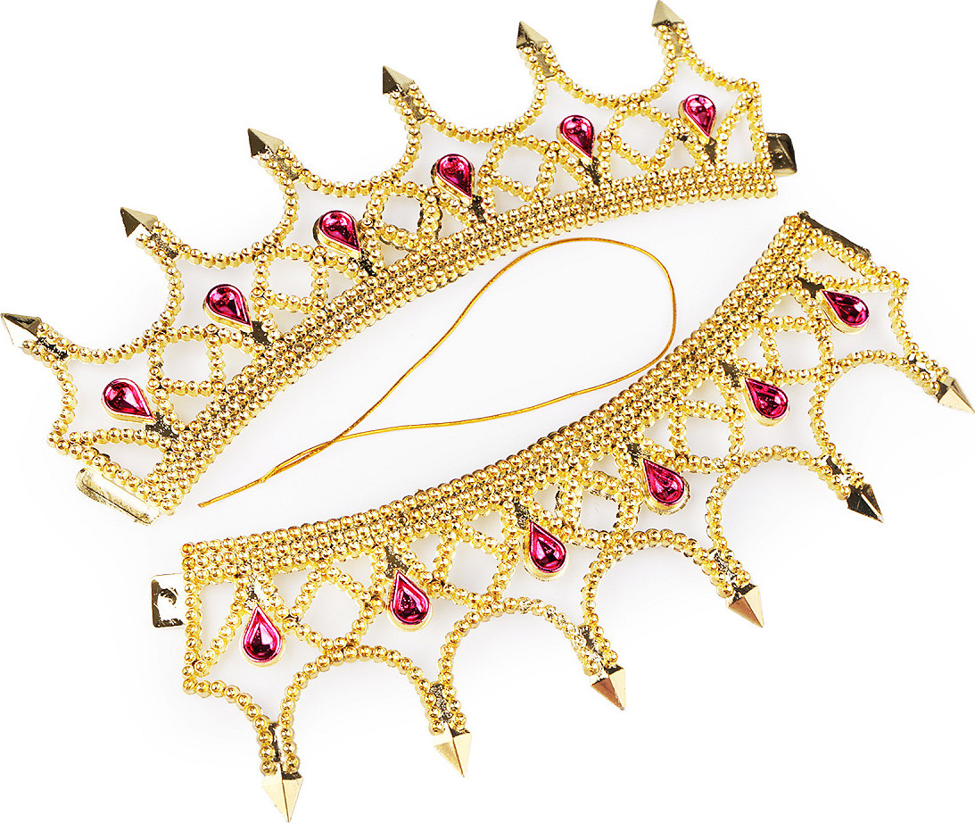 Královská koruna karnevalová královna Varianta: 2 zlatá sv., Balení: 1 ks