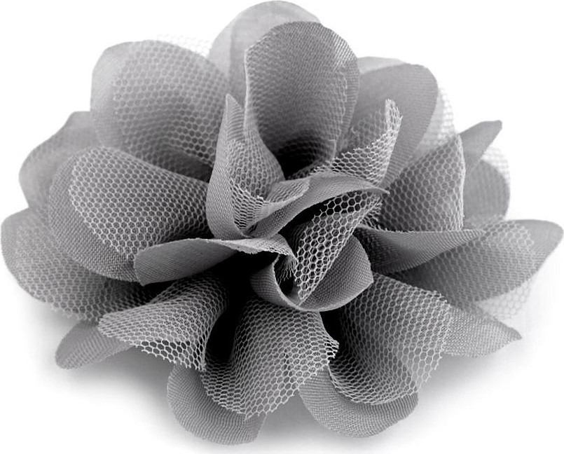 Šifónový květ Ø8 a 9 cm Varianta: 4 (9 cm) černá, Balení: 4 ks