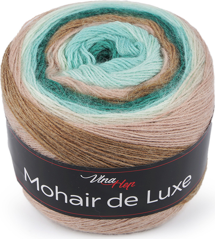 Pletací příze Mohair de Luxe 150 g Varianta: 6 (7406) zelená šalvěj tmavá, Balení: 1 ks