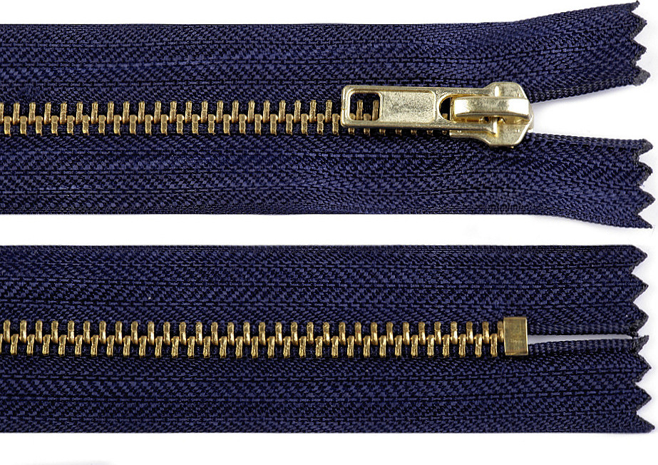 Kovový zip šíře 6 mm délka 16 cm Varianta: 330 modrá tmavá, Balení: 1 ks