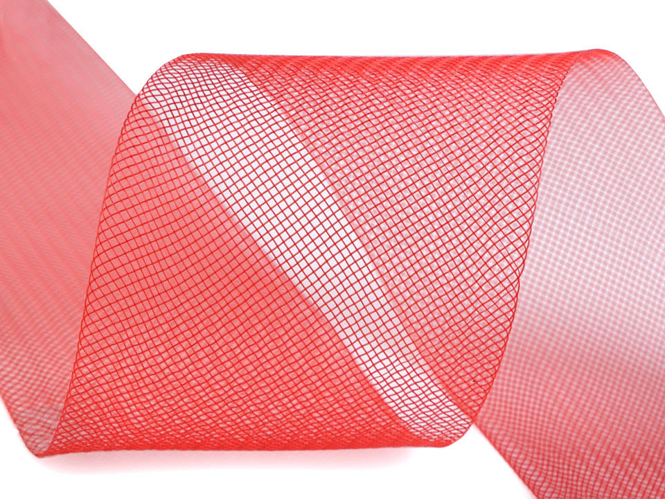 Modistická krinolína na vyztužení šatů a výrobu fascinátorů šíře 8 cm Varianta: 7 (CC07) červená, Balení: 1 m