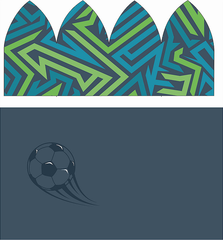 Panel na dětskou čepici a nákrčník Varianta: 7 modrozelená fotbalový míč, Balení: 1 sada