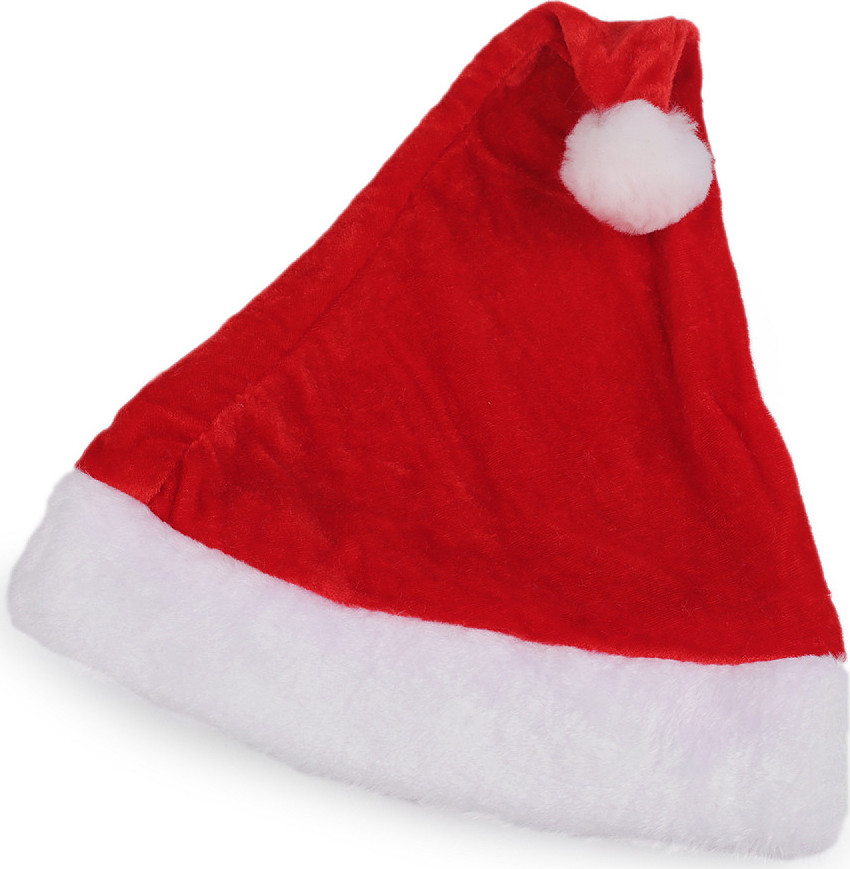 Dětská vánoční sametová čepice Varianta: červená, Balení: 1 ks