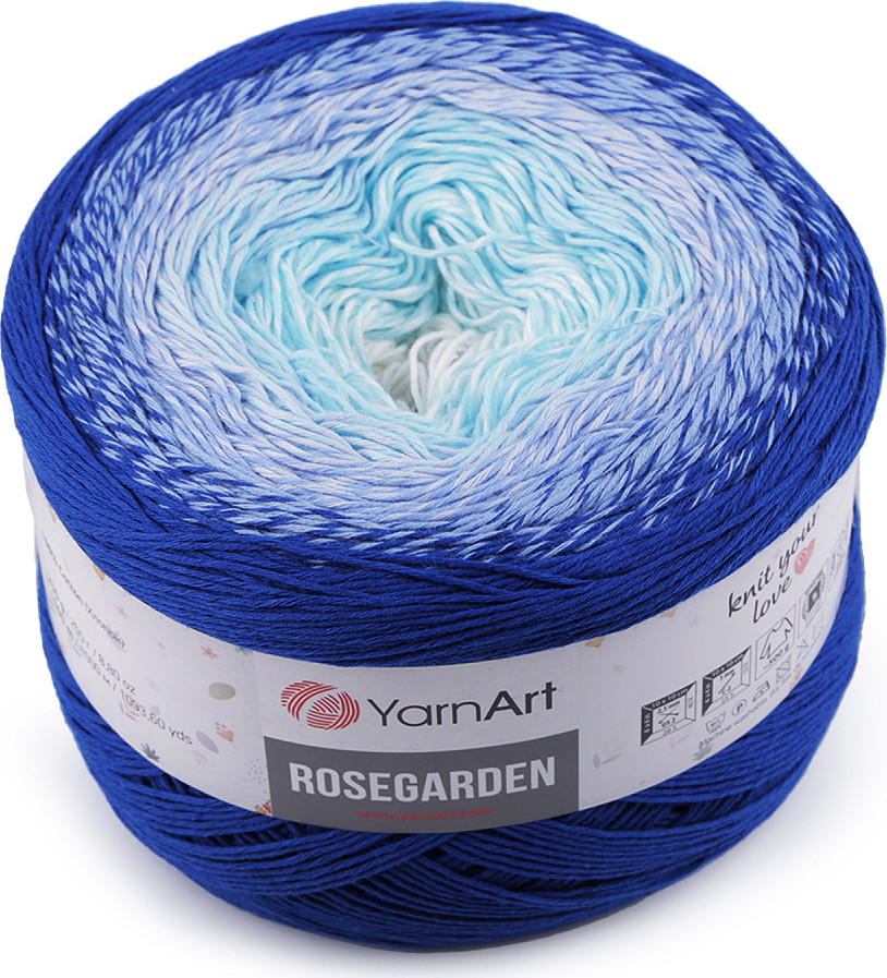 Bavlněná pletací příze Rosegarden 250 g Varianta: 15 (318) modrá královská, Balení: 1 ks