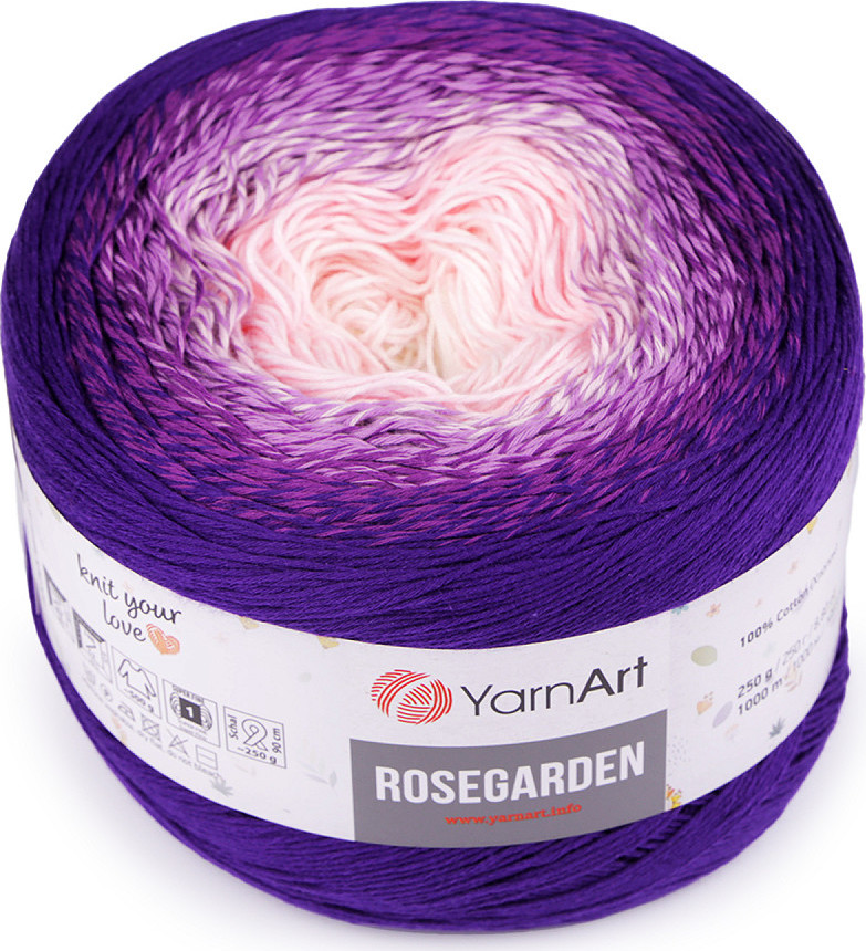 Bavlněná pletací příze Rosegarden 250 g Varianta: 3 (321) borůvková, Balení: 1 ks