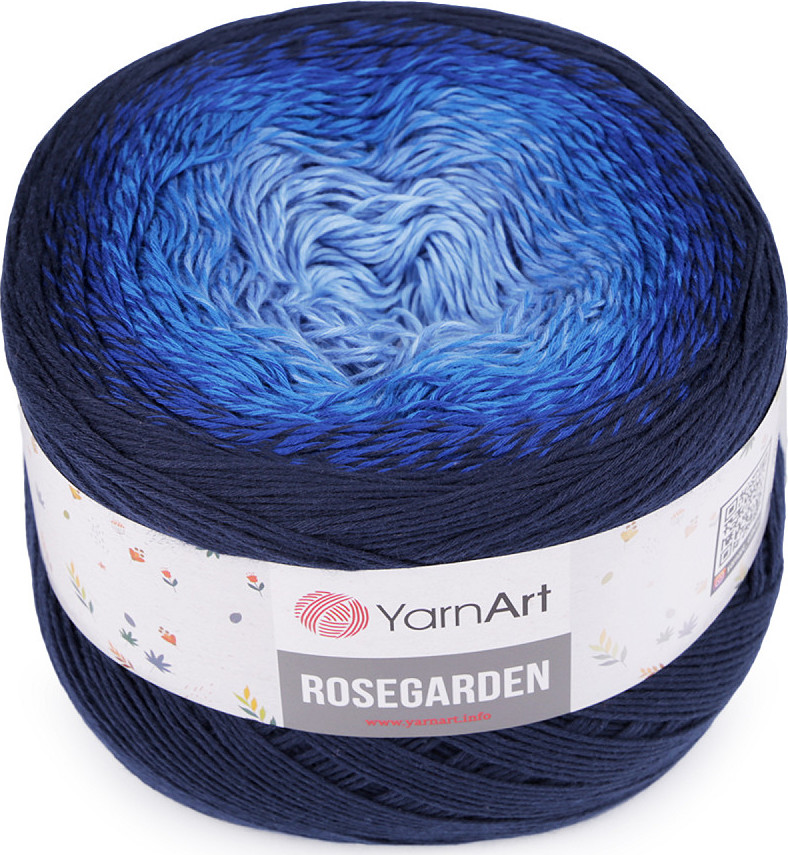 Bavlněná pletací příze Rosegarden 250 g Varianta: 6 (325) modrá tmavá, Balení: 1 ks