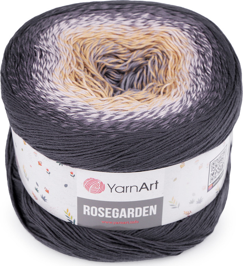 Bavlněná pletací příze Rosegarden 250 g Varianta: 8 (323) šedá béžová, Balení: 1 ks