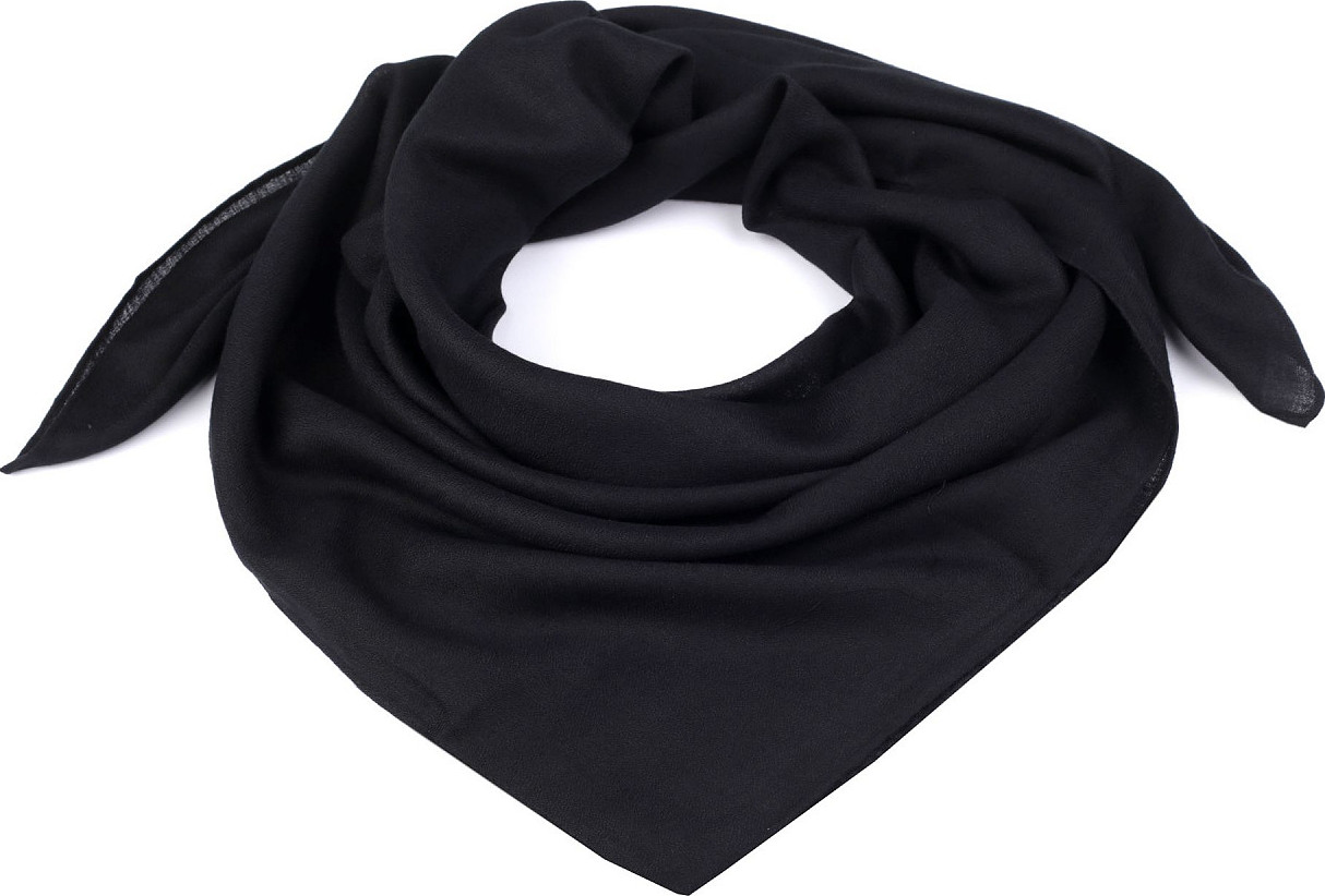 Šátek jednobarevný 90x90 cm Varianta: 14 černá, Balení: 1 ks