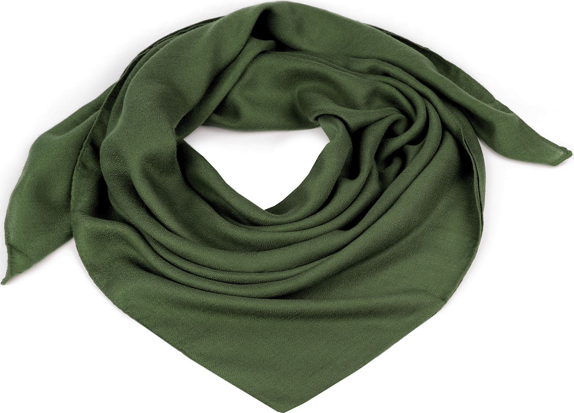 Šátek jednobarevný 90x90 cm Varianta: 12 zelená khaki, Balení: 1 ks