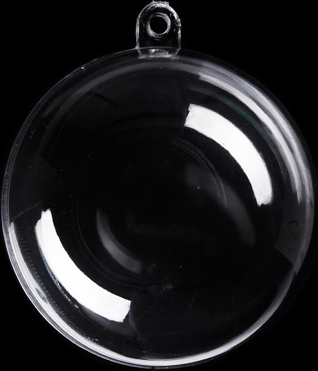 Plastová krabička koule Ø7 cm dvoudílná Varianta: transparent, Balení: 5 ks