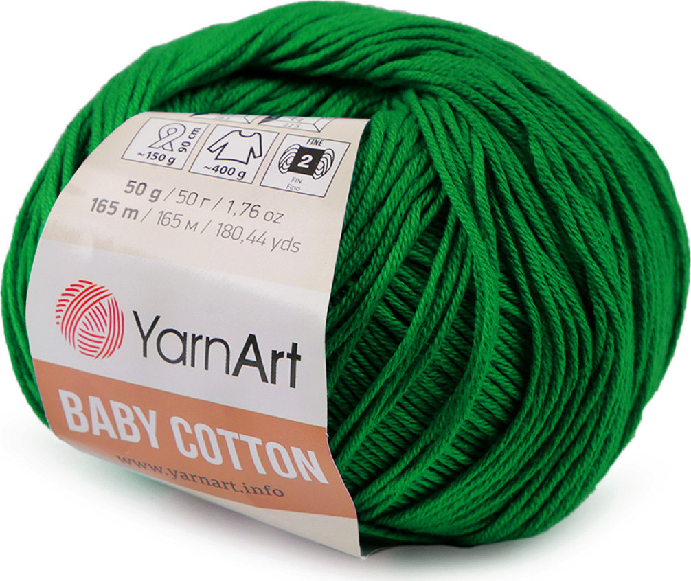 Pletací příze Baby Cotton 50 g Varianta: 20 (442) zelená pastelová, Balení: 1 ks