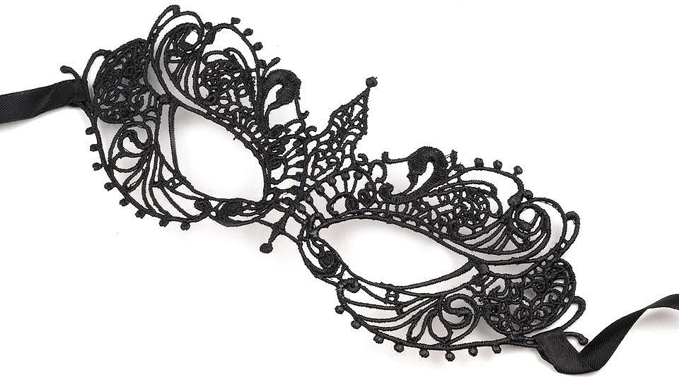 Karnevalová maska - škraboška krajková Varianta: černá, Balení: 1 ks