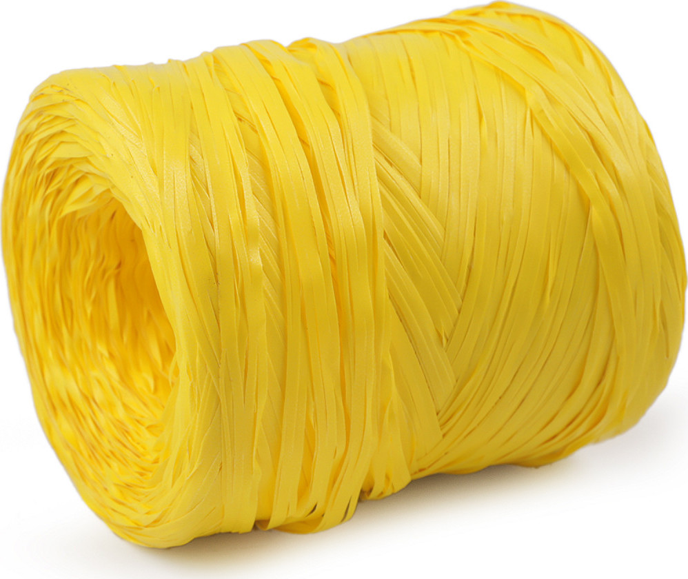 Lýko rafie k pletení tašek - syntetické, šíře 10 mm Varianta: 10 (07) žlutá, Balení: 1 ks